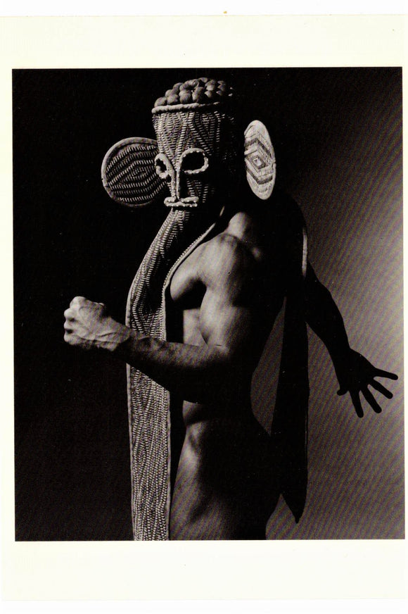 POSTCARD / PRINCE Len / Nigel with elephant mask II, 1990