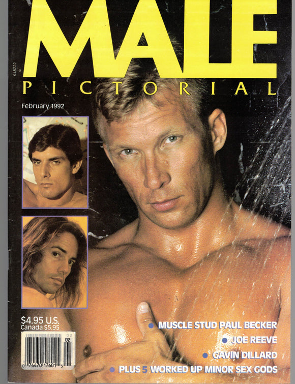 MALE PICTORIAL / 1992 / February / Paul Becker / Joe Reeve / Gavin Dillard / Adam Rose / John Galt / Jeffrey Spears / Brad Crawford / Gene Barber