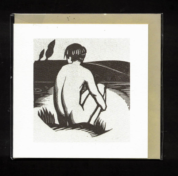 NOTE CARD / BENNINGS Robert / Young bather, wood engraving