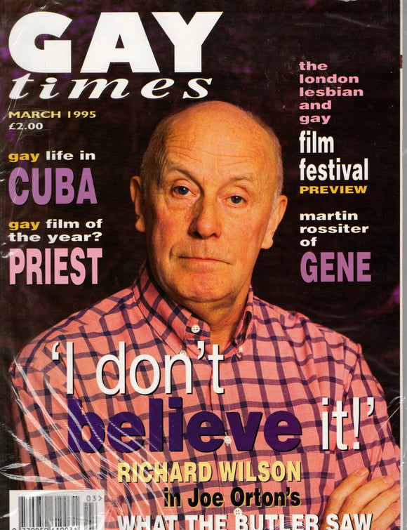 GAY TIMES MAGAZINE / 1995 / March / Joe Orton / Martin Rossiter