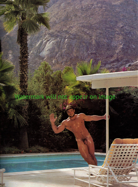 POSTCARD / Rick Wolfmier nude next to pool
