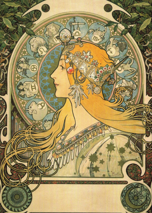 POSTCARD / MUCHA, Alphonse / Zodiac, 1896