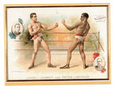 POSTCARD / Boxers James Corbett + Peter Jackson, 1894