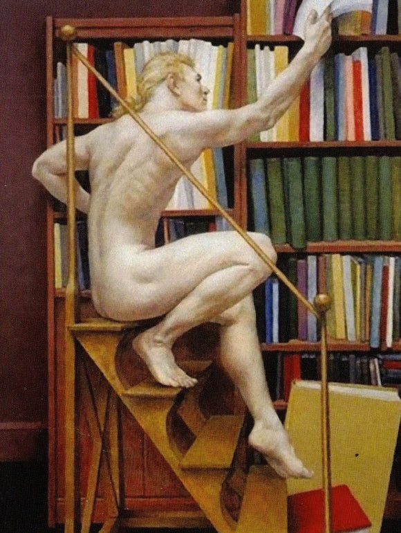 POSTCARD / CADMUS Paul / Man on library ladder, 1940
