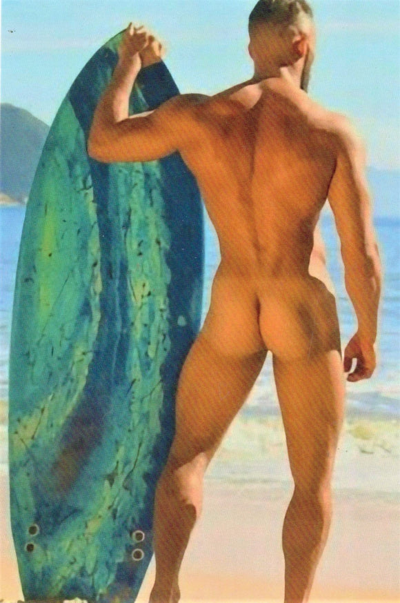 POSTCARD / Surfer nude bubble butt