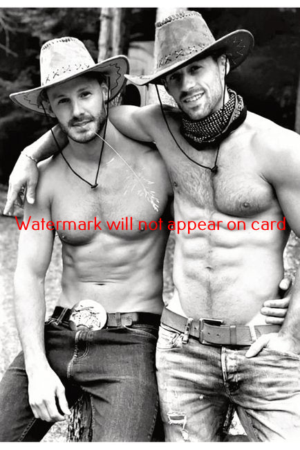 POSTCARD / Two affectionate cowboys