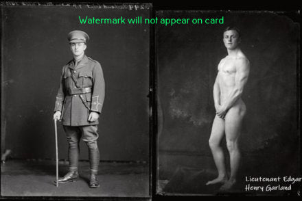 POSTCARD/ WWI Lieutenant Garland clothed / nude, 1916