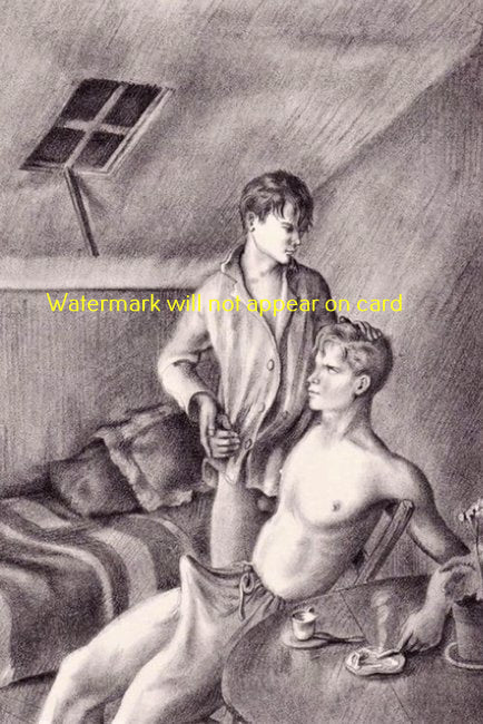 POSTCARD / CAILLAUD Roland / Deux jeunes hommes, 1945