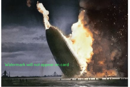POSTCARD / Crash of the Hindenburg, 1937