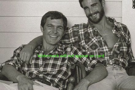 POSTCARD / Al Parker + Mike Davis in plaid shirts