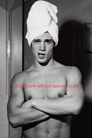 POSTCARD / Handsome man with towel on head