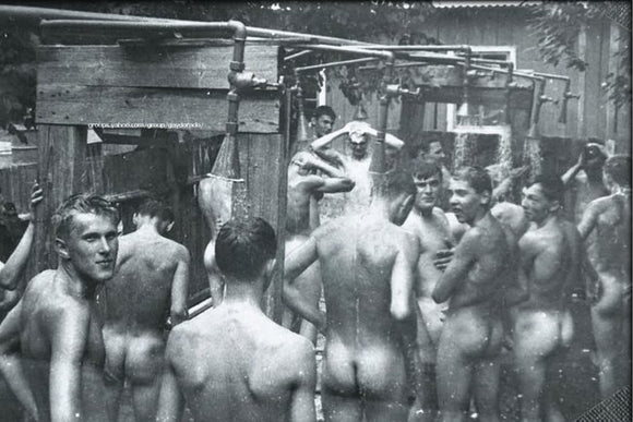 POSTCARD / Group of men in showers / 1