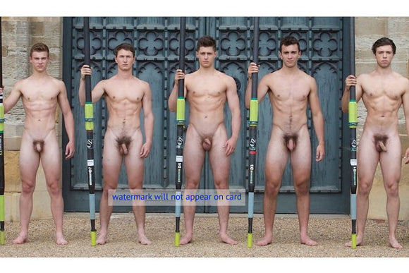 POSTCARD / Five nude rowers