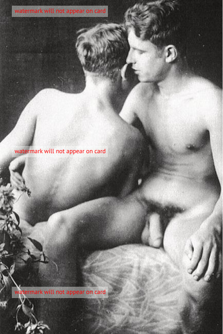 POSTCARD / Victorian couple nude embrace
