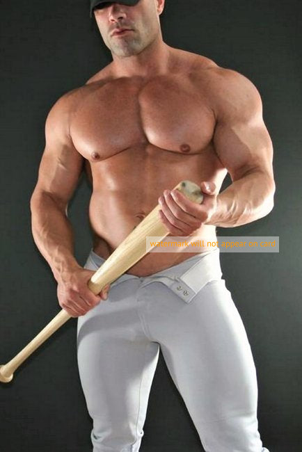 POSTCARD / Baseball player holding bat