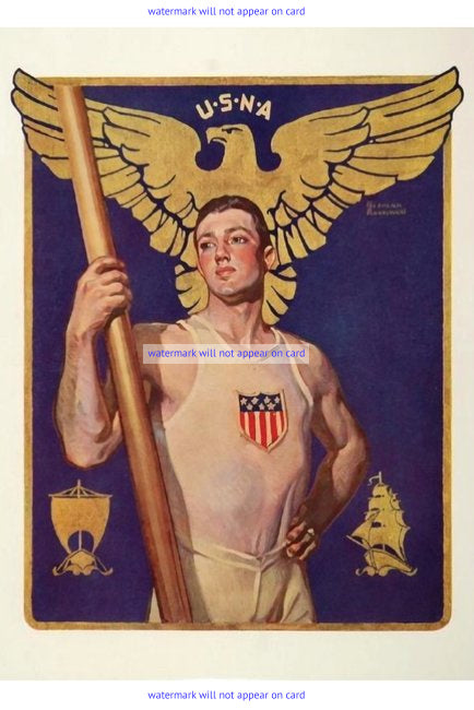 POSTCARD / ROCKWELL, Norman / United States Naval Academy Oarsman