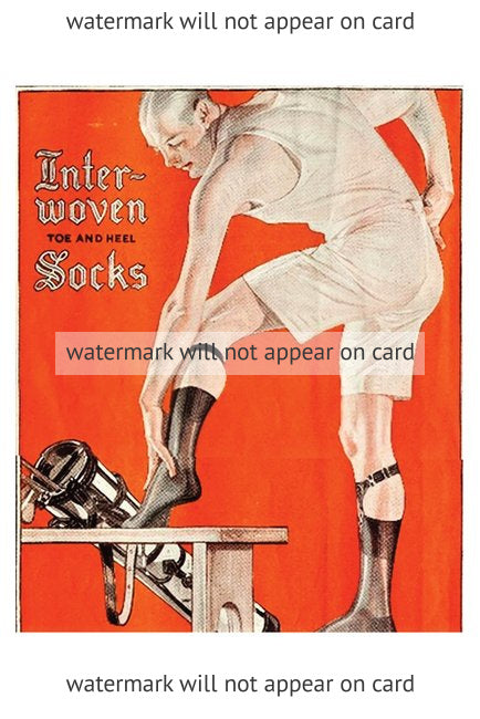 POSTCARD / LEYENDECKER Joseph / Inter-woven socks, 1929