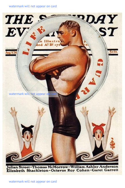 POSTCARD / Joseph LEYENDECKER / Lifeguard, 1924