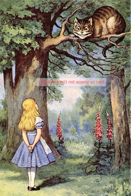 POSTCARD / TENNELL, John / Alice in Wonderland / Cheshire Cat, 1865