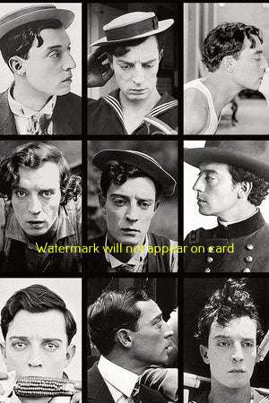 POSTCARD / Buster Keaton / Many Faces of Keaton