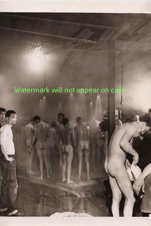POSTCARD / Nude men in group shower