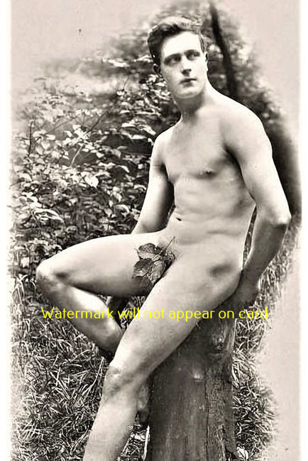 POSTCARD / Victorian Man nude with Fig Leaf