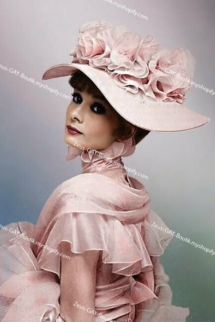 POSTCARD / Audrey Hepburn in pink / My Fair Lady, 1964