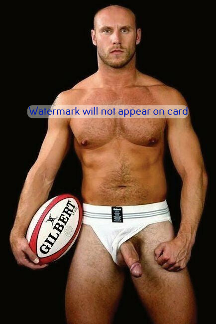 POSTCARD / Rugby player nude in jockstrap