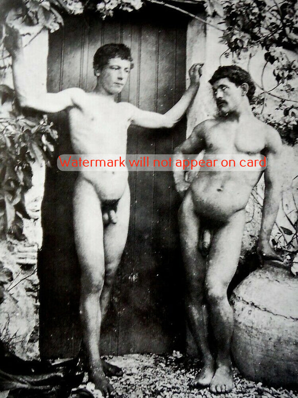 GREETING CARD / VON GLOEDEN / Two Nude Men, 1895