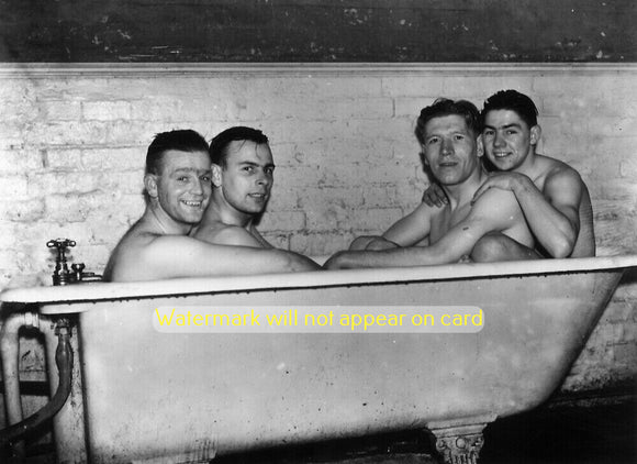 GREETING CARD / Four Men in a Tub