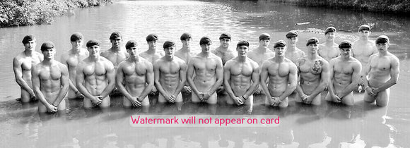 GREETING CARD / Nude marines in water