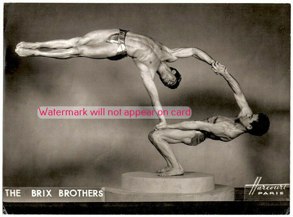 GREETING CARD / The Brix Brothers, acrobats / 1940's