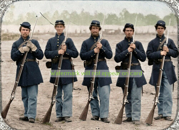 GREETING CARD / Five American Civil War Soldiers