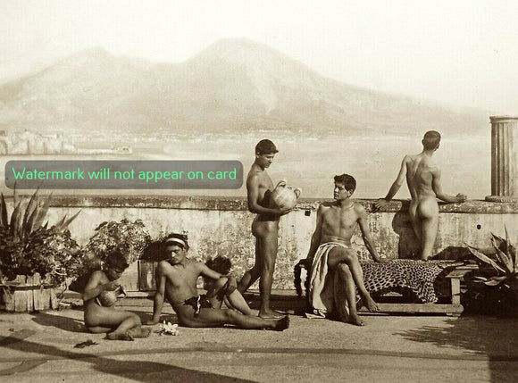 GREETING CARD / VON GLOEDEN / Naples Nude Men, 1895