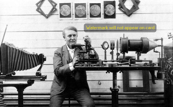 GREETING CARD / Thomas Edison + kinetograph, 1888