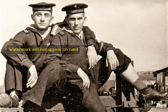 POSTCARD / Two affectionate sailors buddies