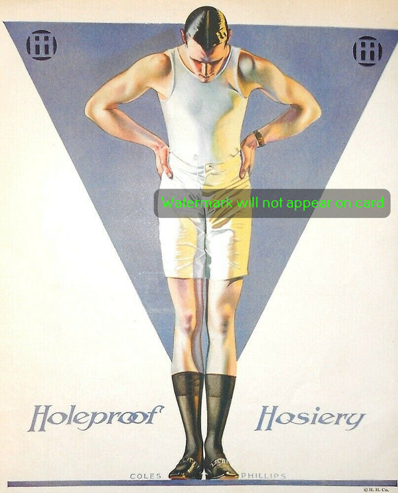 NOTE CARD / PHILLIPS, Coles / Men Underwear Ad, 1920s