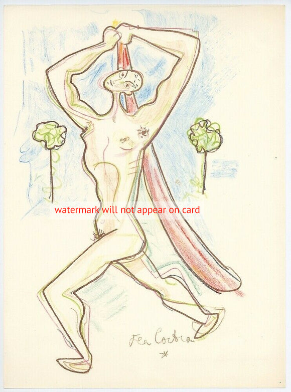 GREETING CARD / COCTEAU, Jean / Male Nude