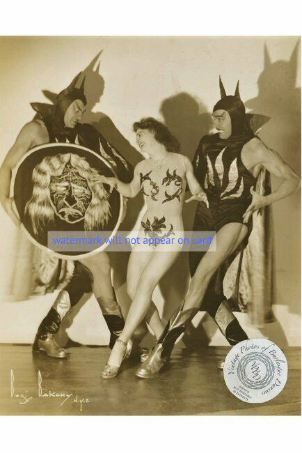 POSTCARD / Bernadette Phelan / Satanic Burlesque Dancers, 1940's