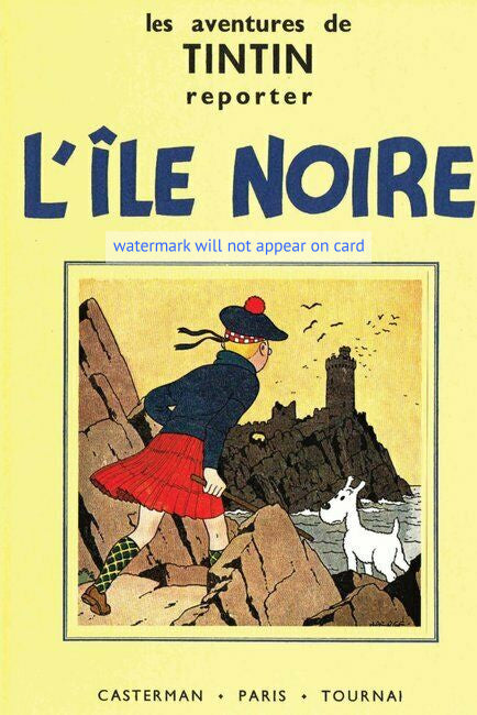 POSTCARD / Tintin / L ile Noire, Chateau en Ecosse, 1943