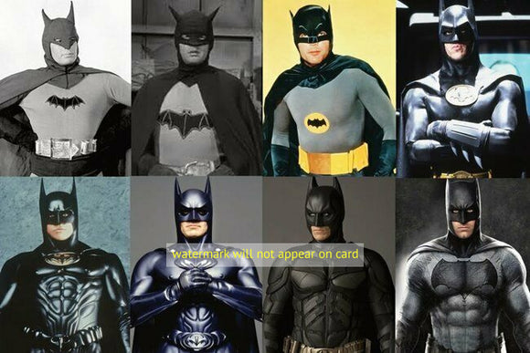 POSTCARD / BATMAN / The many faces of Batman