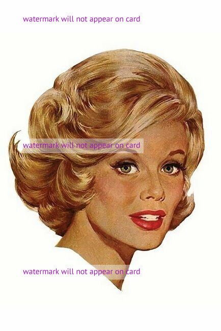POSTCARD / 1950's women's hairstyle