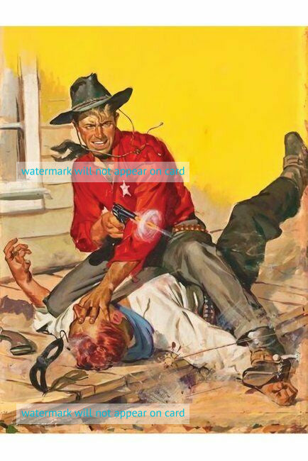 POSTCARD / Sheriff and cowboy bandit