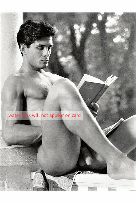 POSTCARD / Scott Lockwood nude reading a book, 1990
