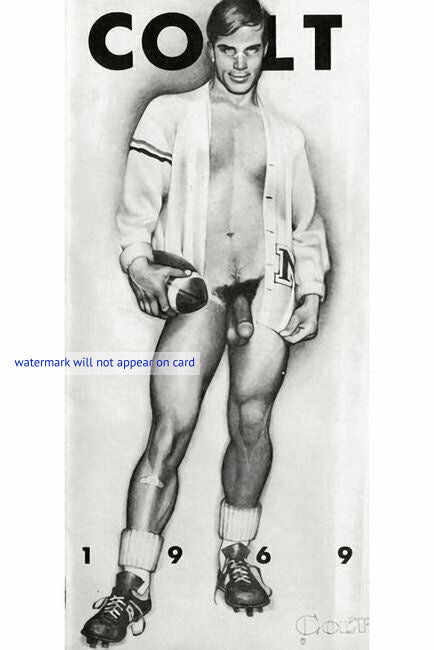 POSTCARD / FRENCH Jim / 1969 Colt Nude College Football Player