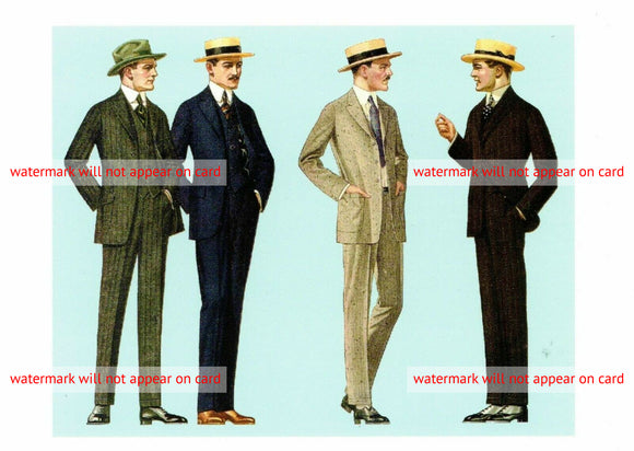 POSTCARD / Four men in 1920's fashion