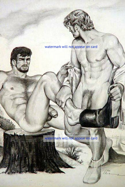 POSTCARD / ETIENNE / Two nude men, one boot