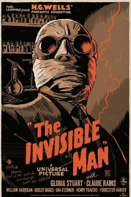 POSTCARD / THE INVISIBLE MAN, 1933 / James Whale / H.G. Wells