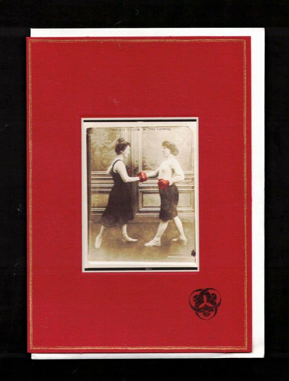GREETING CARD / Fraulein Kussin + Mrs Edwards / Women Boxers, 1912