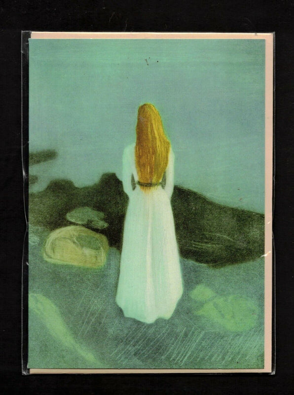 GREETING CARD / MUNCH, Edvard / Young lady on the beach, 1896